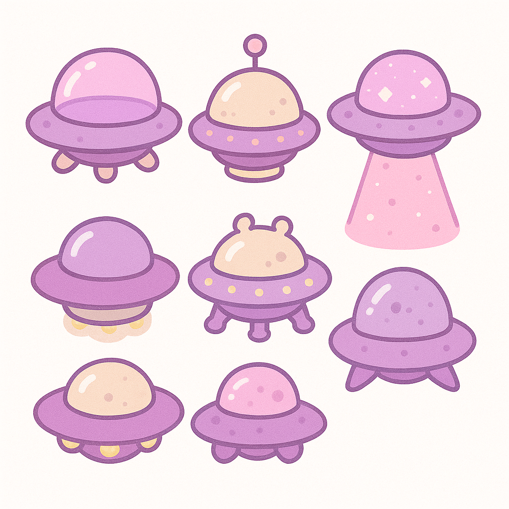 Kawaii Aliens TDT Pin Board inspiration images.