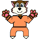 Pixel Red Wolf Hockey Player Male